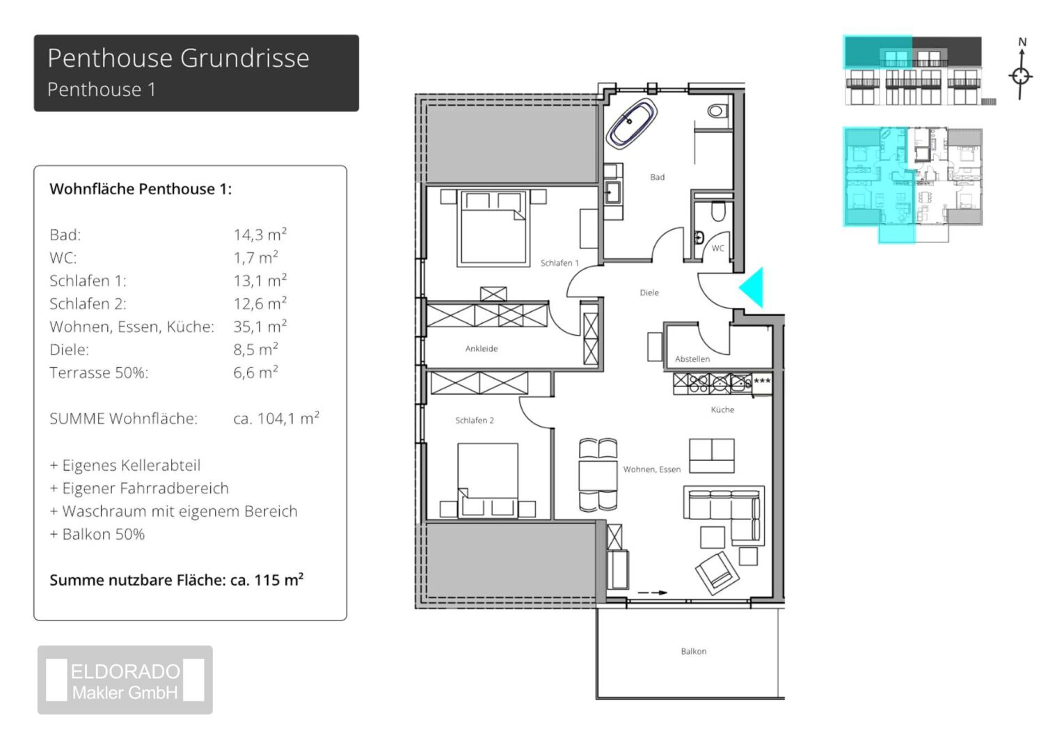 Grundriss Penthouse 1